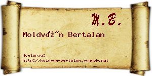 Moldván Bertalan névjegykártya